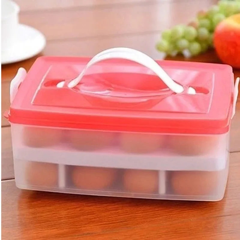 Кухонные принадлежности двухслойная пластиковая коробка для яиц хранения