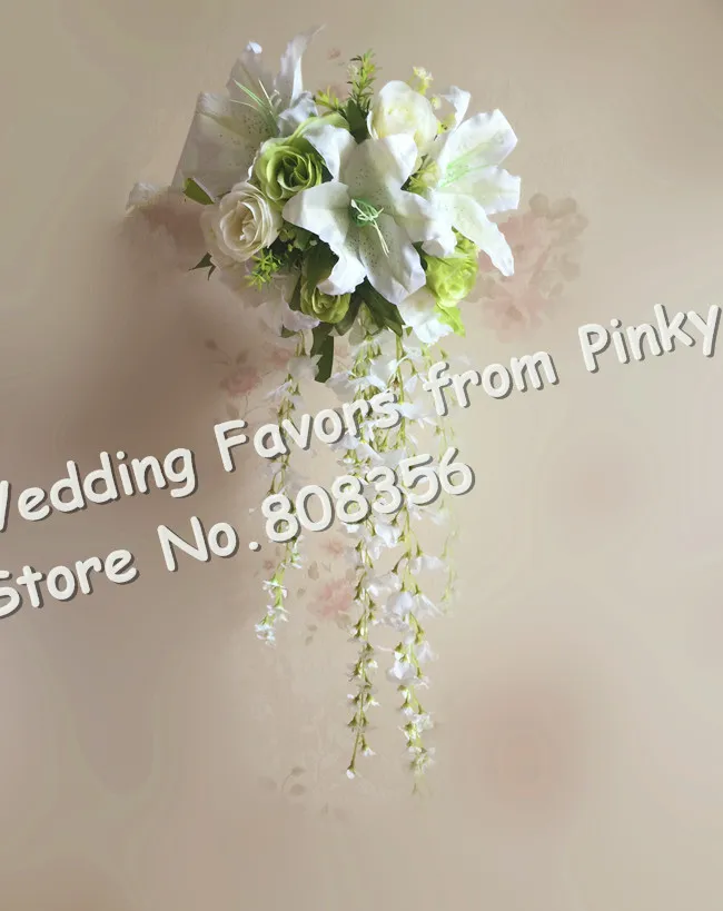 Букет искусственных роз 60 см в длину цветок невесты Водопад для свадьбы