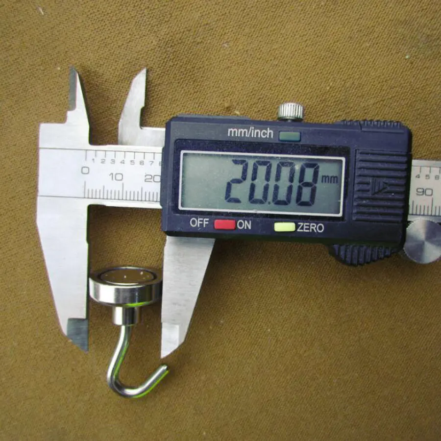 N52 1 шт. D20mm Мощный Неодимовый магнитный крючок с вертикальной тяговое усилие 5 кг 20 мм x 35 мм