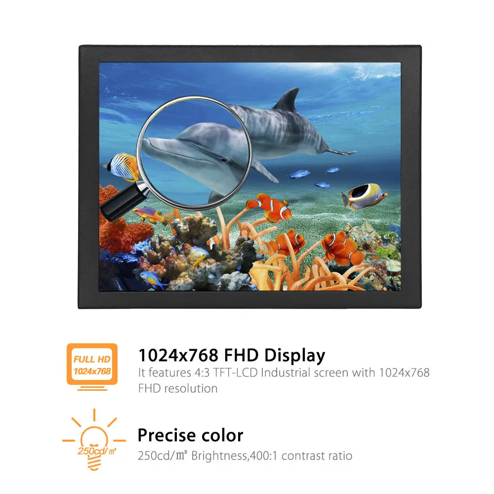 Eyoyo s801c 8 &quot1024*768 IPC ЖК-дисплей Кино Дисплей видео Мониторы AV HDML BNC Тип-C Вход для