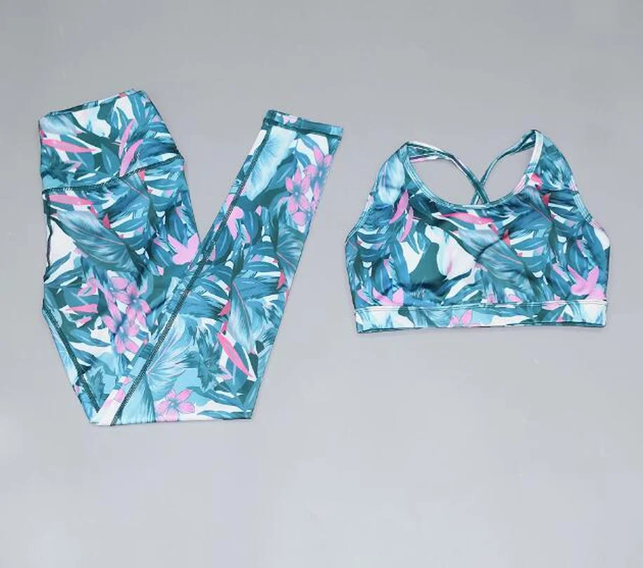 Новинка принт &quotкомплект из 2 предметов спортивные костюмы Бесшовный Йога