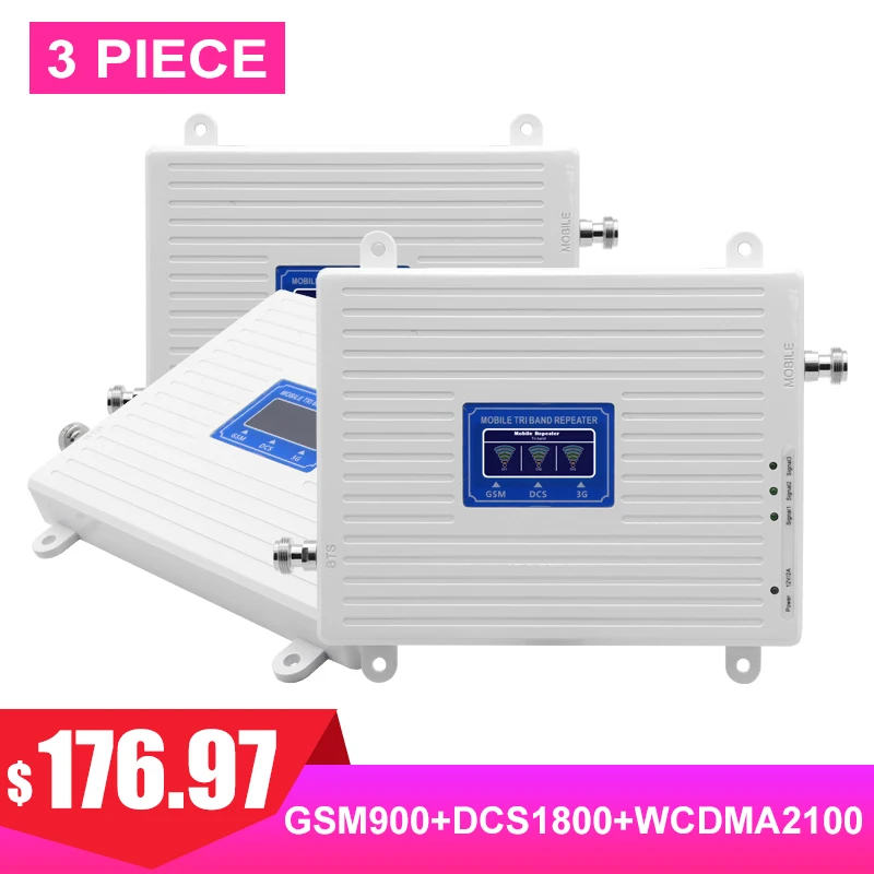LTE 4G 3G 2G Сотовый сигнал трехполосный усилитель FDD GSM DCS WCDMA UMTS 900 1800 2100 Полезная