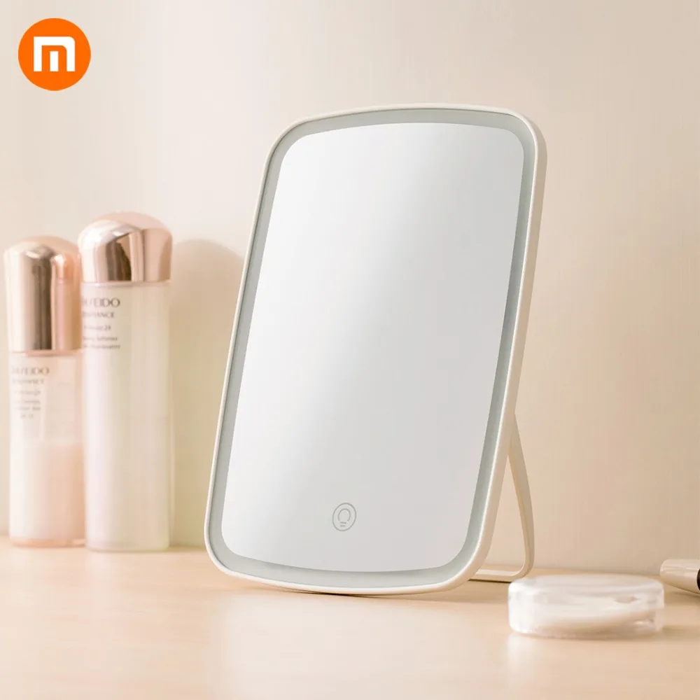 Xiaomi Mijia, интеллектуальное портативное зеркало для макияжа, настольное, светодиодное, складное, световое зеркало, для общежития, настольное, adjustable