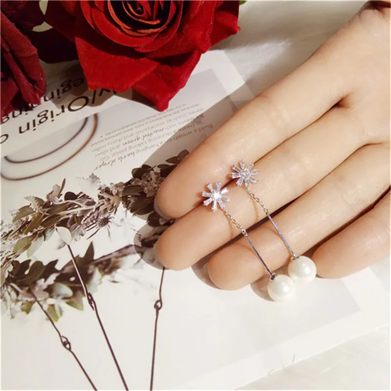 Серьги-капли для женщин, белые, 5-10 мм, раковина, Пресноводный Жемчуг, 925 пробы, серебро, темперамент, серьги-капли, кубический цирконий, хорошее ювелирное изделие