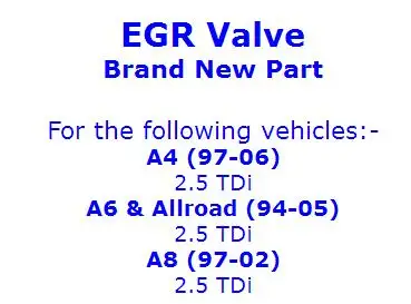 Клапан рециркуляции выхлопных газов для VW Audi A4 A6 A8 Passat 2, 5TDI AFB 059131503 241141 059131503 059131503B 057131503K