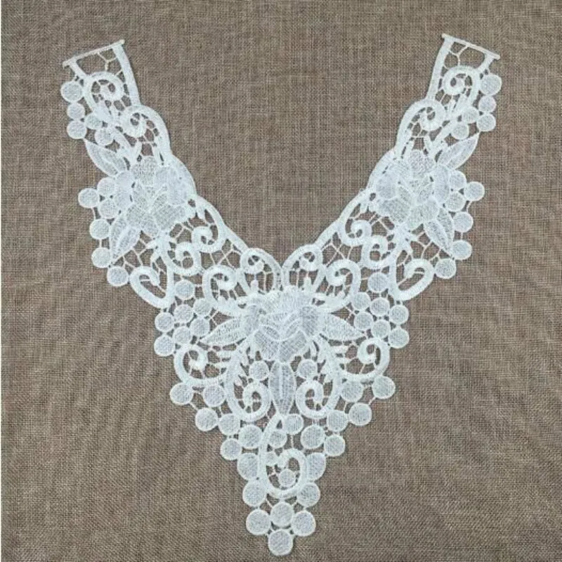 2 шт./лот водорастворимые кружева шеи полиэстер для одежды и украшение |