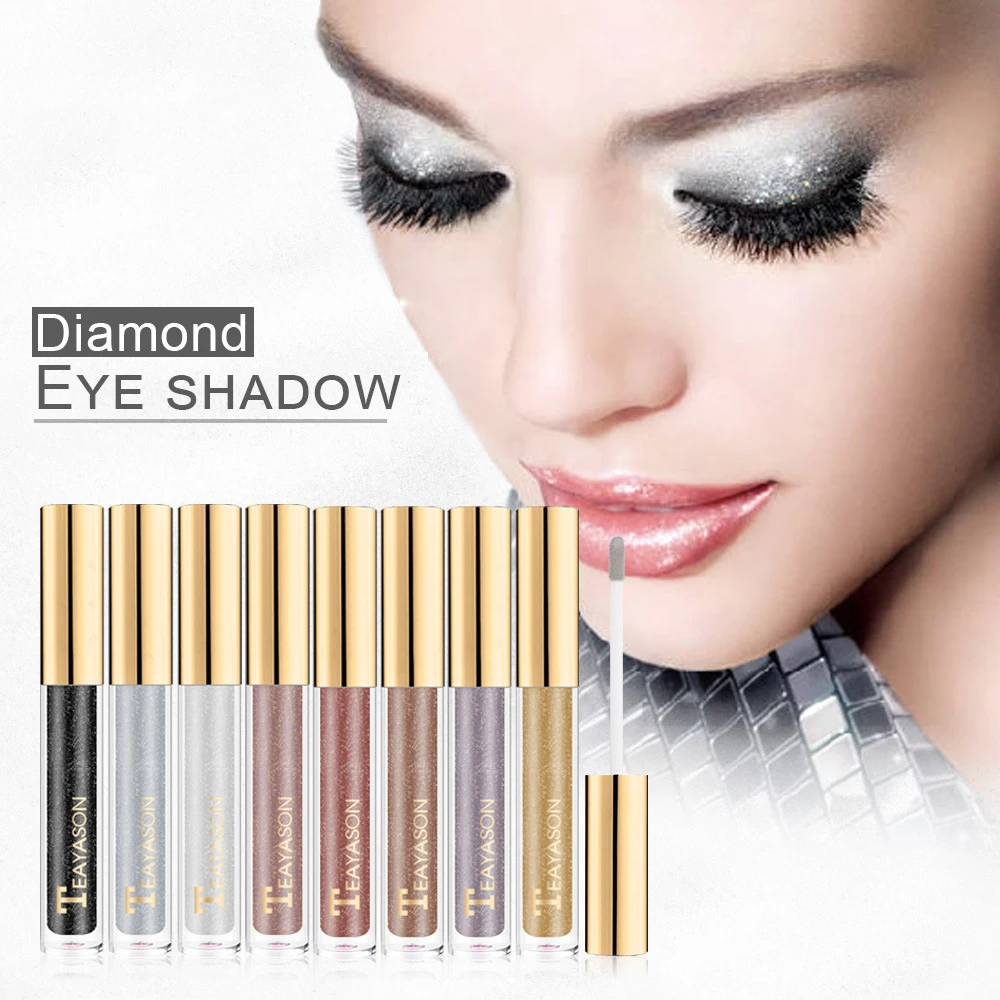 8 Colors Colorful Shiny Glitter Eyeshadow Liquid Pearlescent Eye Shadow Shimmering Women Makeup TSLM1 |