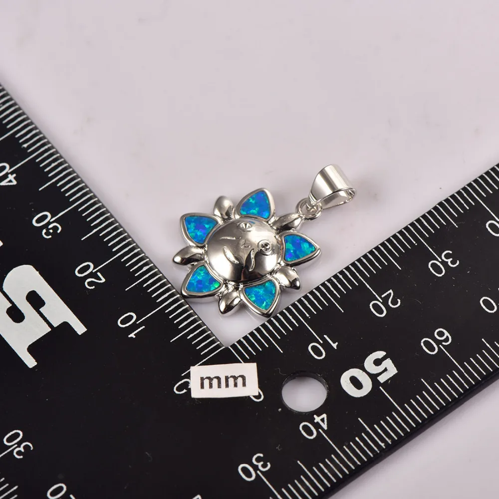 Синий огненный опал искусственная серебряная подвеска P231|925 sterling silver pendant|silver
