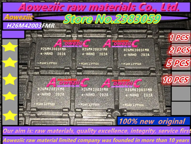 

Aoweziic 100% Новый оригинальный H26M42003FMR BGA чип памяти H26M42003
