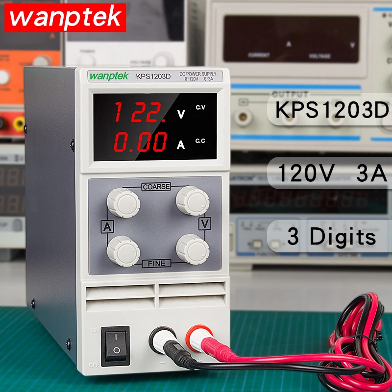 Wanptek KPS1203D 120V 3A Регулируемый лабораторный dc настольный источник питания Трансформаторы 3 цифровой дисплей переключатель DC источник питания трансформатор