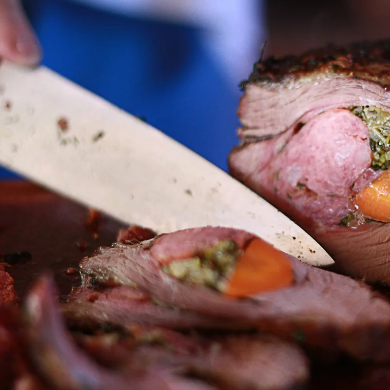 FISSMAN 8 дюймов нож для мясника элегантность серии немецкий стальной кухонный с ABS