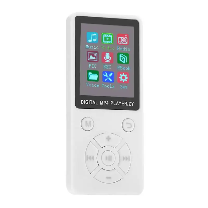 Белый Видеоплеер USB Клип ЖК-экран MP4 медиаплеер Поддержка 32G TF карта ультра тонкий звук без потерь 1," MP4-плеер с FM электронной книгой - Цвет: Белый