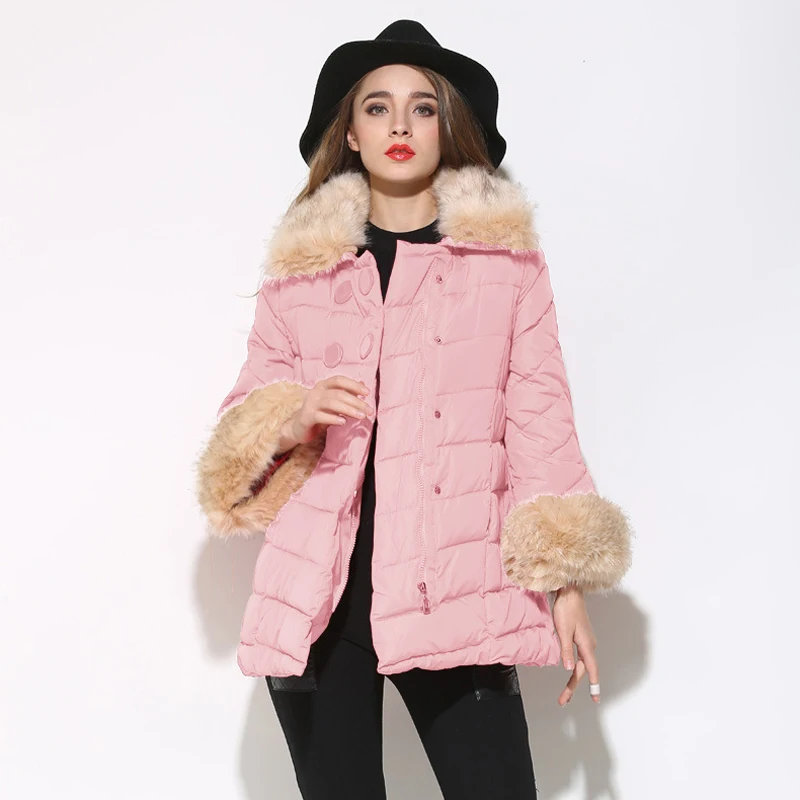2016 Зима Толстые Женщины Парки Женские Зимние Куртки И Пальто Мода Меховой