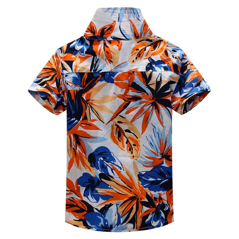 Рубашка из 100% хлопка с цветочным принтом гавайская рубашка для мальчиков T1507|shirts