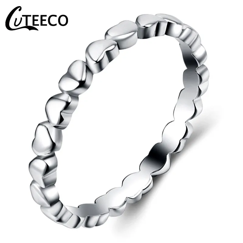 CUTEECO модное розовое Золотое свадебное кольцо в форме сердца для женщин, циркониевые обручальные кольца, Гламурные ювелирные изделия Anillos Mujer - Цвет основного камня: AH