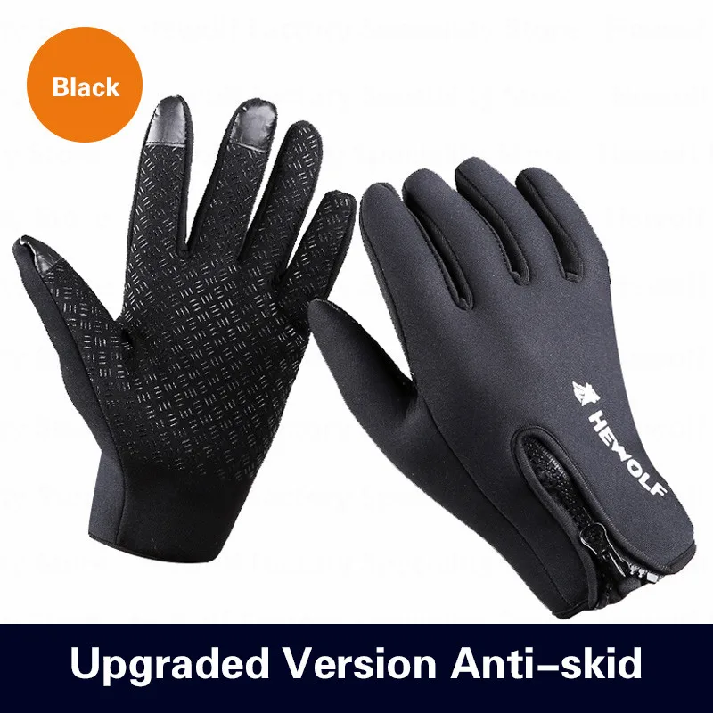 Upgrade-Black Hewolf походные перчатки зимние сверхлегкие тактические перчатки высокое качество ветрозащитные перчатки для скалолазания катание на велосипеде перчатки для вождения - Цвет: Upgrade-Black