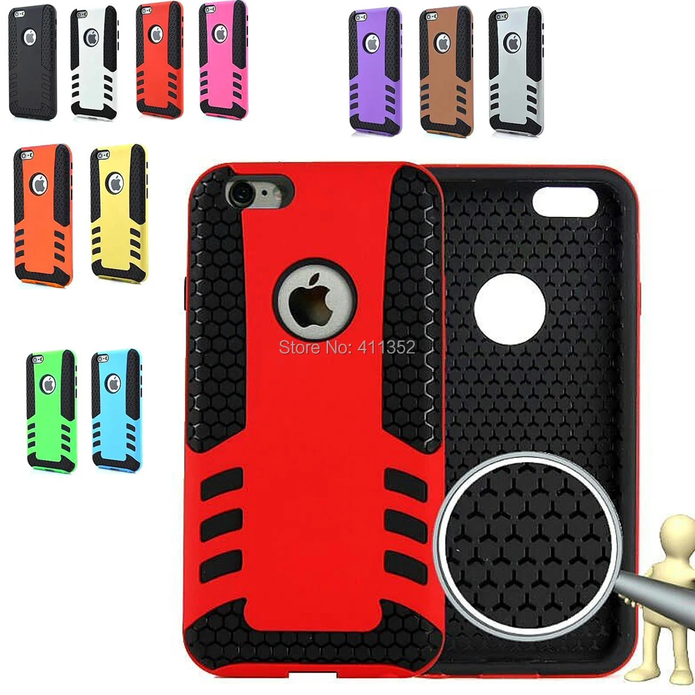 Rubber Armor Hybrid Best Impact Hard Case Cover For Apple iPhone 6 4.7'' + screen protector |
