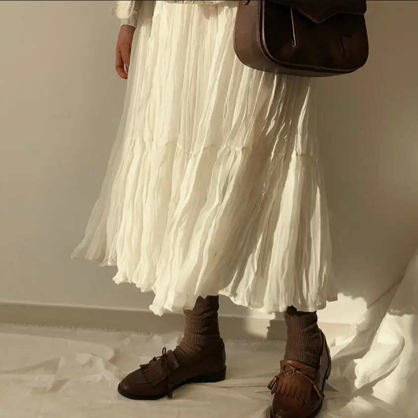 

2019 Autumn Women Vintage Dress Long Sleeve O Neck Casual Chiffon Dress European Style A-line Long Dress Ruffles Vestidos
