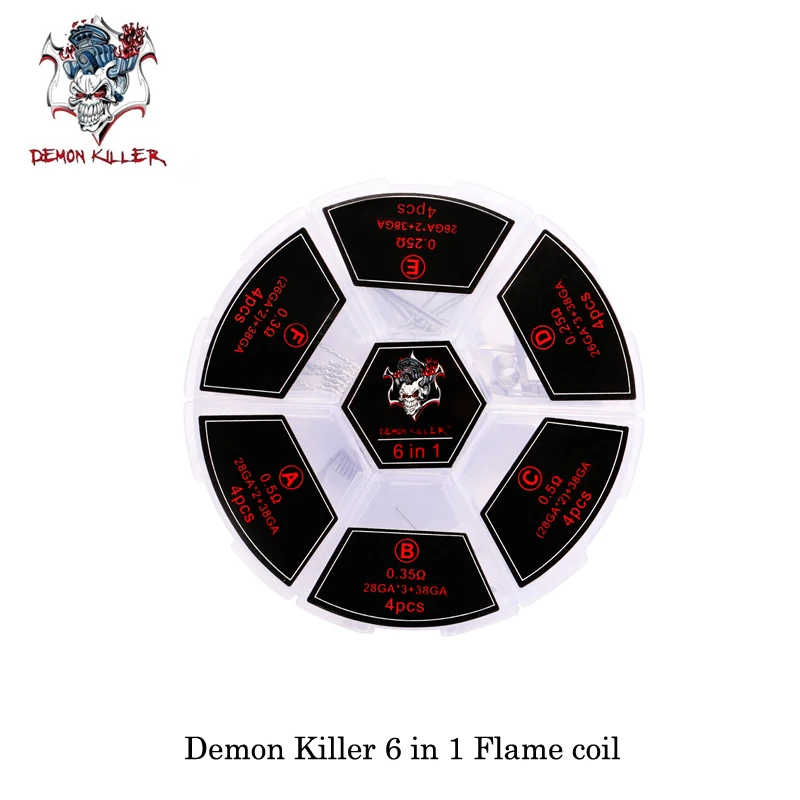 (24 шт./лот) elektronik sigara Vape Demon Killer Ni80/SS316 6 в 1 Катушка пламени для RTA RDA RDTA Tank Atomier