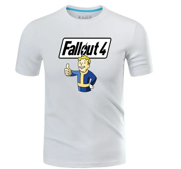 Мужская футболка с коротким рукавом Game Fallout 4 Повседневная летняя футболки из 100%