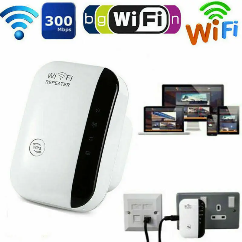 

PYMH 300Mbps 802.11 Wifi Repeater Wireless-N AP Range Signal Extender Booster US Plug