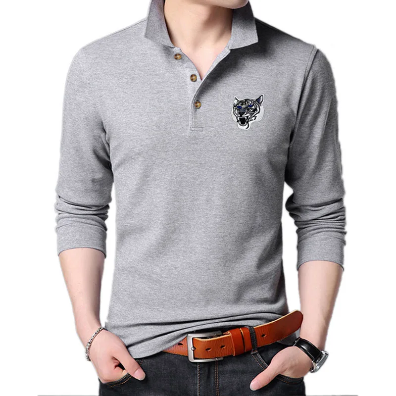 Мужские рубашки поло с длинным рукавом M-2XL Мужская модная рубашка Повседневная