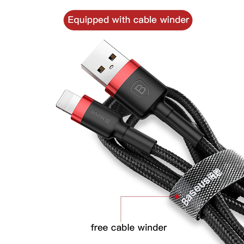 Usb-кабель Baseus для iPhone X, 8, 7, 6, 5, 6 S, быстрая зарядка для мобильных телефонов, usb-кабели для передачи данных, iPhone 5S, 5C, SE, usb-адаптер для зарядного устройства