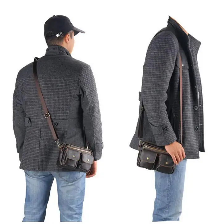 Kujing мужской сумка многоцелевой износостойкие водонепроницаемый кожи плеча