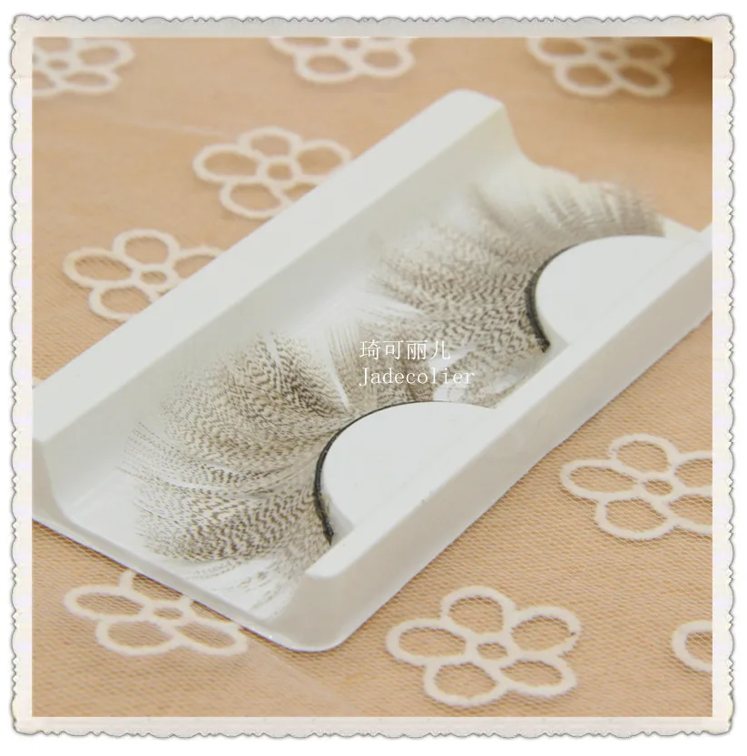 1 пара Модные леопардовые Накладные ресницы с перьями вечерние/сценические