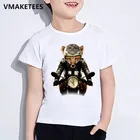 Детская летняя забавная футболка для девочек и мальчиков, Детская крутая футболка с принтом в виде лисы, повседневная детская одежда в стиле ретро с черепом, HKP2065