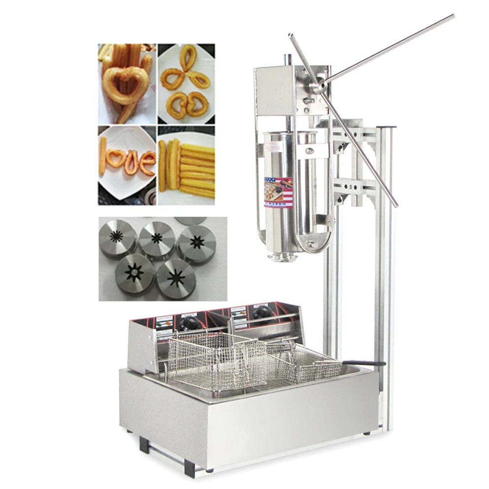 

Manual Churros Machine Capacity 5L Commercial Stainless Steel Churro Making Machine without Deep Fryer