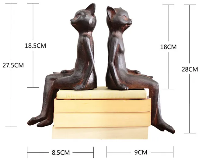 2 шт./лот деревенский ретро старый стиль ржавый Кот фигура украшения креативные