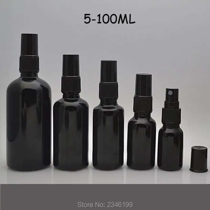 5 мл 10 15 30 50 100 Элегантная черная пустая бутылка спрей DIY Черная Стеклянная