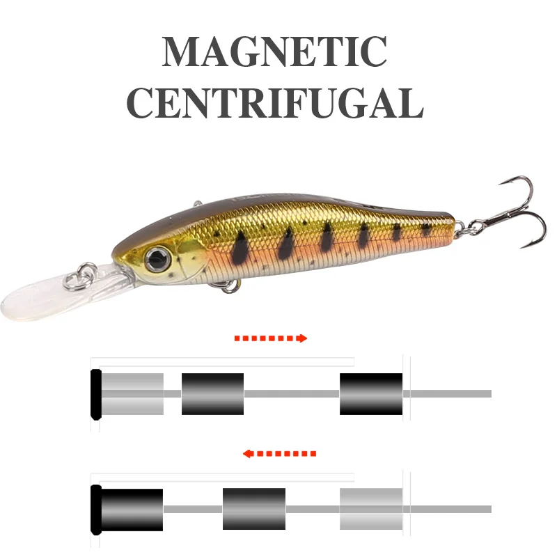 TSURINOYA Minnow Fishing Lure plug DW49 65mm 5.5g 3D Simulated Eyes Magnet Centrifugal | Спорт и развлечения