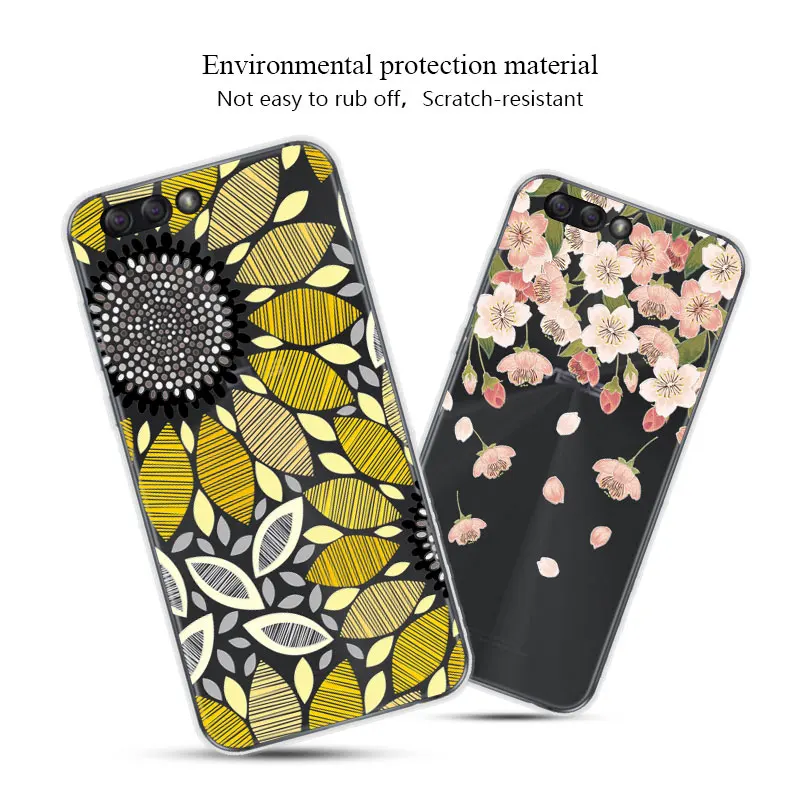 Cute Floral Printed Soft TPU Phone Case Cover For Asus Zenfone 4 ZE554KL 3D Relief Lace Coque 5.5'' |
