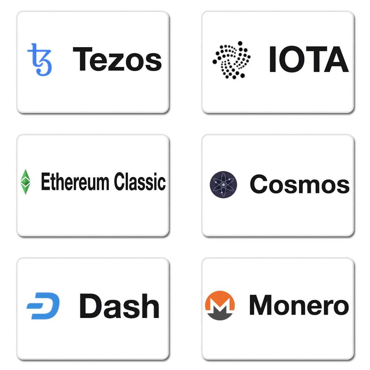 Bitcoin эфириум классический Monero Dash IOTA Tezos Cosmos резиновый Настольный коврик для мыши