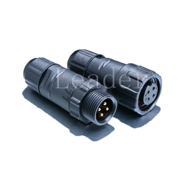 

M14 -4 Pin 250V 15A waterproof IP68 male and female electrical connector cable size 7.5mmsq automotive wire connector terminals