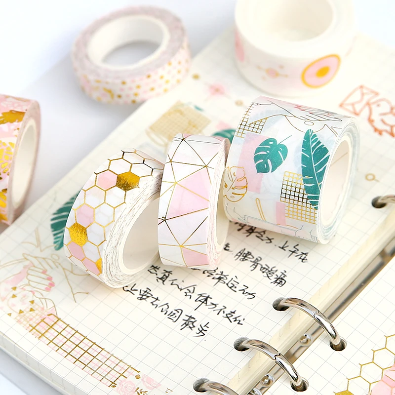 Геометрическая сотовая розовая Фольга для маскировки васи лента декоративная