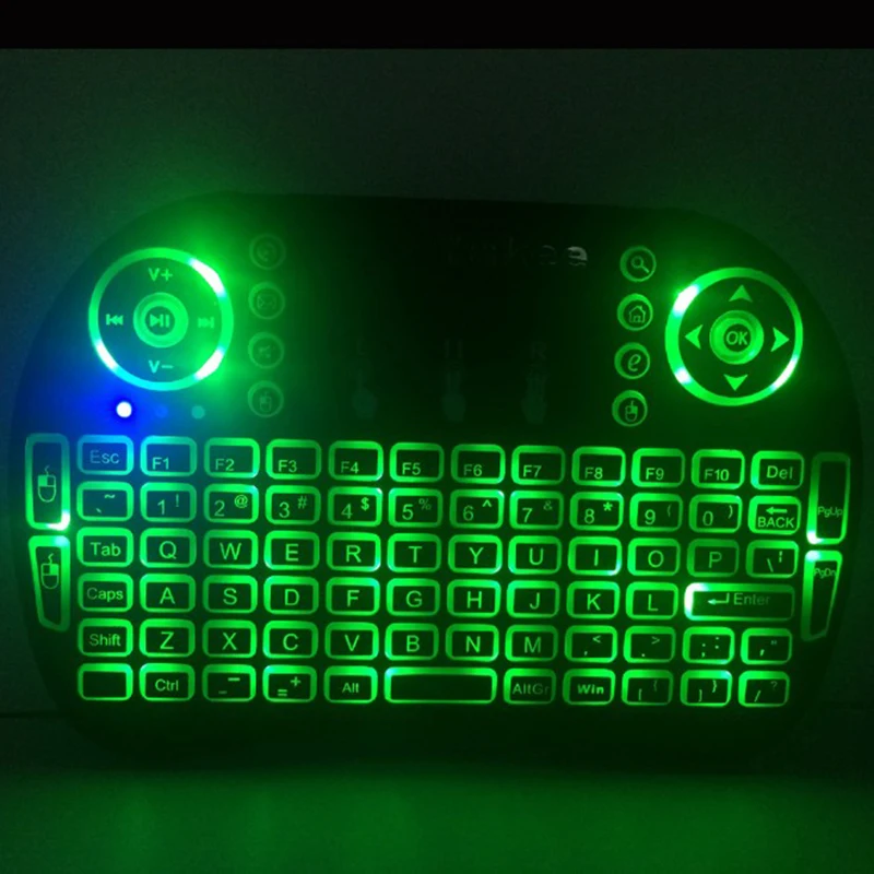 Мини i8 Беспроводная клавиатура русская QWERTY Клавиатура подсветка сенсорная