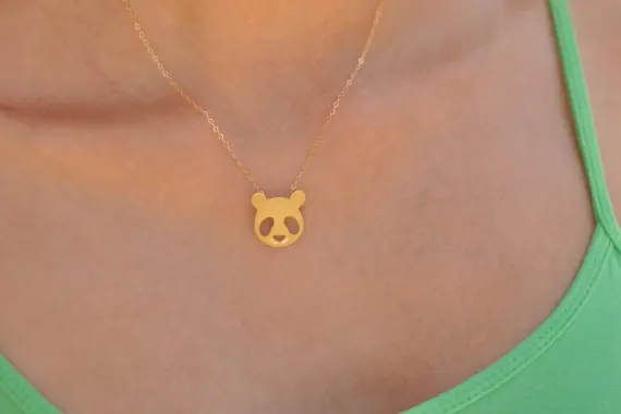 Trendy Personalized Panda Bear Necklace Gold Silver Color Jewelry Statement Cs Go Collares | Украшения и аксессуары