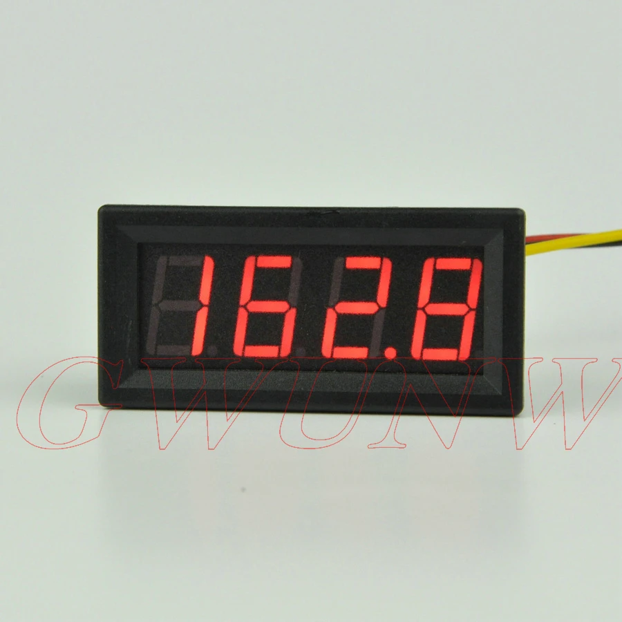 

GWUNW BY456V DC 0-200.0V (200V) 4 bit digital voltmeter Panel Meter red blue green 0.56 inch Voltage Tester Meter