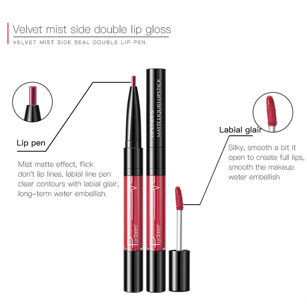 Maquillajes для женщин двойной конец прочный Lipliner Водостойкий карандаш губ Карандаш 16