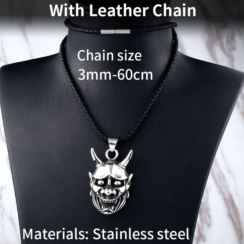 pendant with leather Стальной солдатик Garo подвесное ожерелье популярное для Японии из нержавеющей стали качественный амулет приносящий удачу ювелирные изделия как подарок для мужчин - Окраска металла: pendant with leather