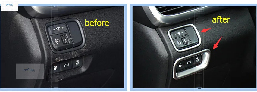 Lapetus For KIA Optima K5 2016 ABS Headlight Lamp Switch + Rear Trunk Button Decoration Frame Cover Trim 2 Pcs / set | Автомобили и