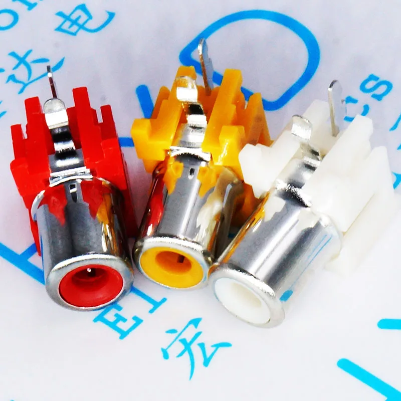 Лотос RCA AV аудио розетка 2 фута бокового изгиба ноги 5 (красный и желтый)| |