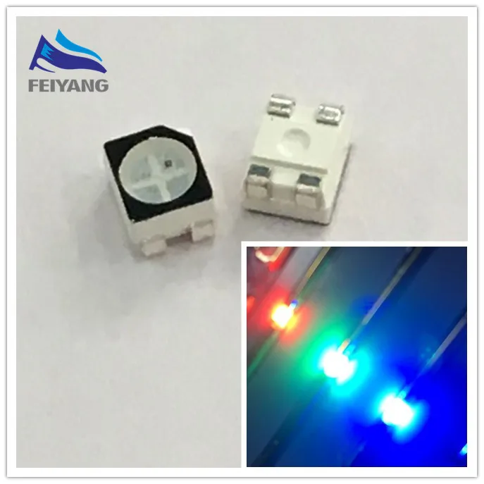 Оптовая продажа 100 шт RGB POWER TOP 1210 3528 SMD SMT PLCC 2 светодиодный Красный Зеленый Синий