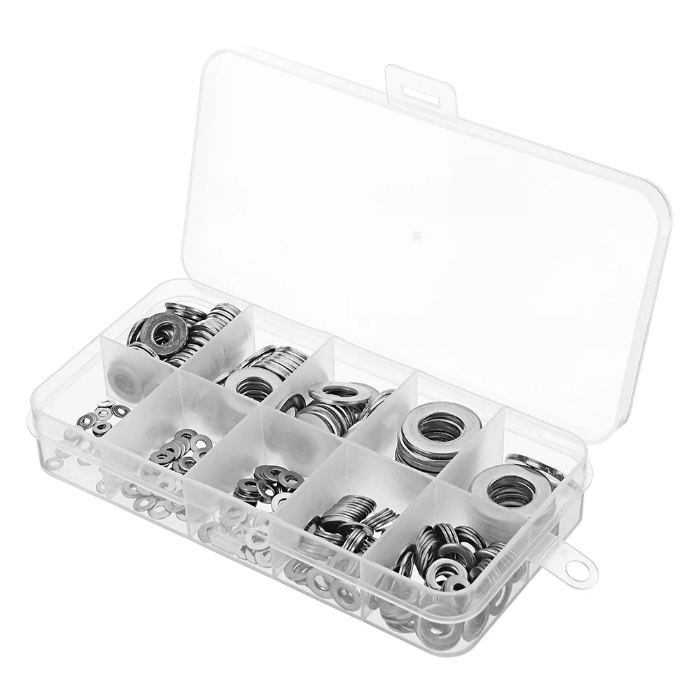 400Pcs 304 Stainless Steel Flat Washer Round Assortment Set M2/2.5/3/4/5/6/8/10 | Обустройство дома