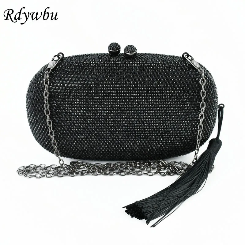

Rdywbu Wholesale 2017 New Arrival Wedding Bag Handmade Hot High Quality Drill Tassel Diamond Rhinestone Crystal Day Clutch H119