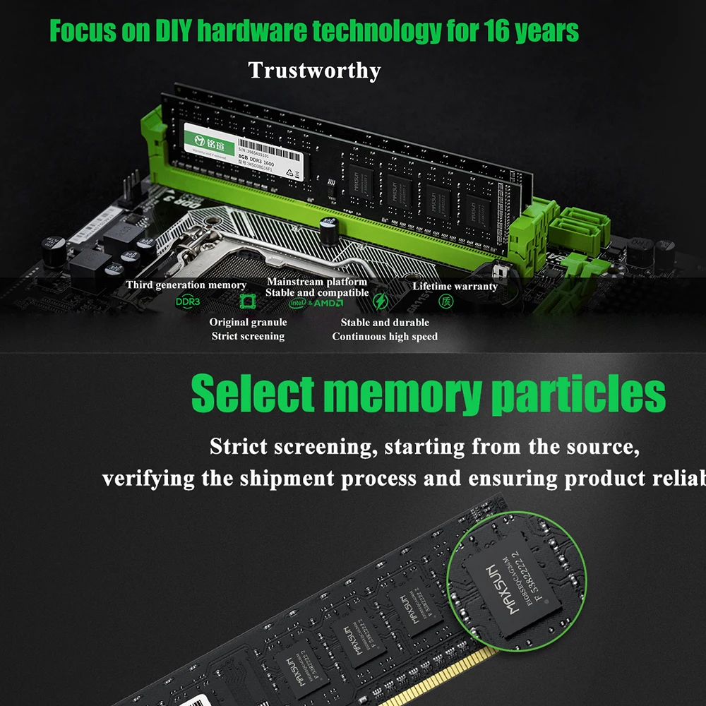 MAXSUN F1 RAMs DDR3 4 ГБ/8 ГБ настольная память 1600 МГц напряжение памяти 1 5 в 11 28 пожизненная