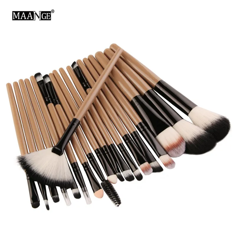 18PCS MAANGE Pro 10/18 шт. набор кистей для макияжа кисть для косметики Мощность основа для макияжа лица Румяна для смешивания теней для макияжа Pincel Mmaquiagem - Handle Color: 18PCS
